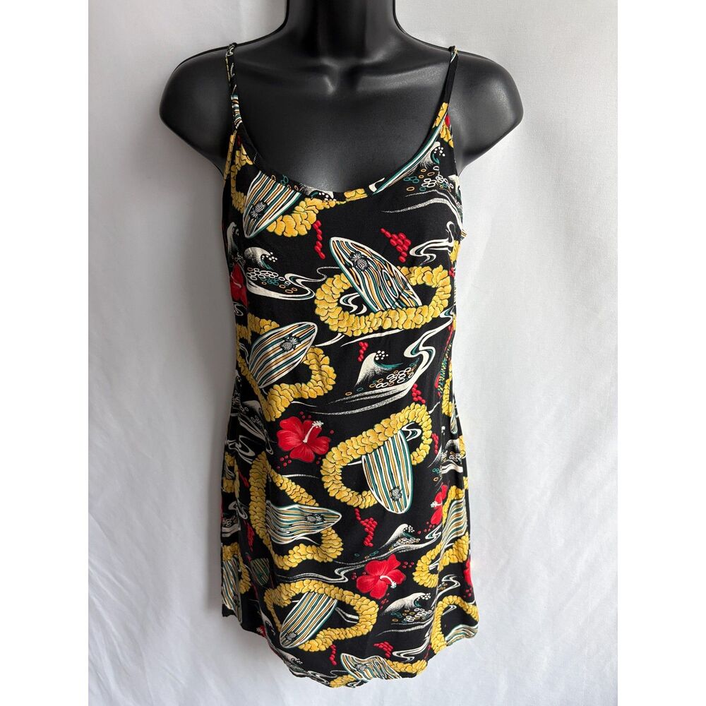 Vintage Liquid Aloha Colorful Mini Dress Size S 70s 80s Retro Summer Beach Cute